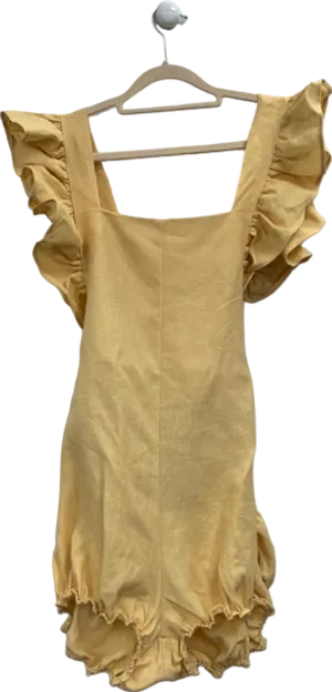 Freya Lillie Yellow Linen Ruffle Dress UK 6/8