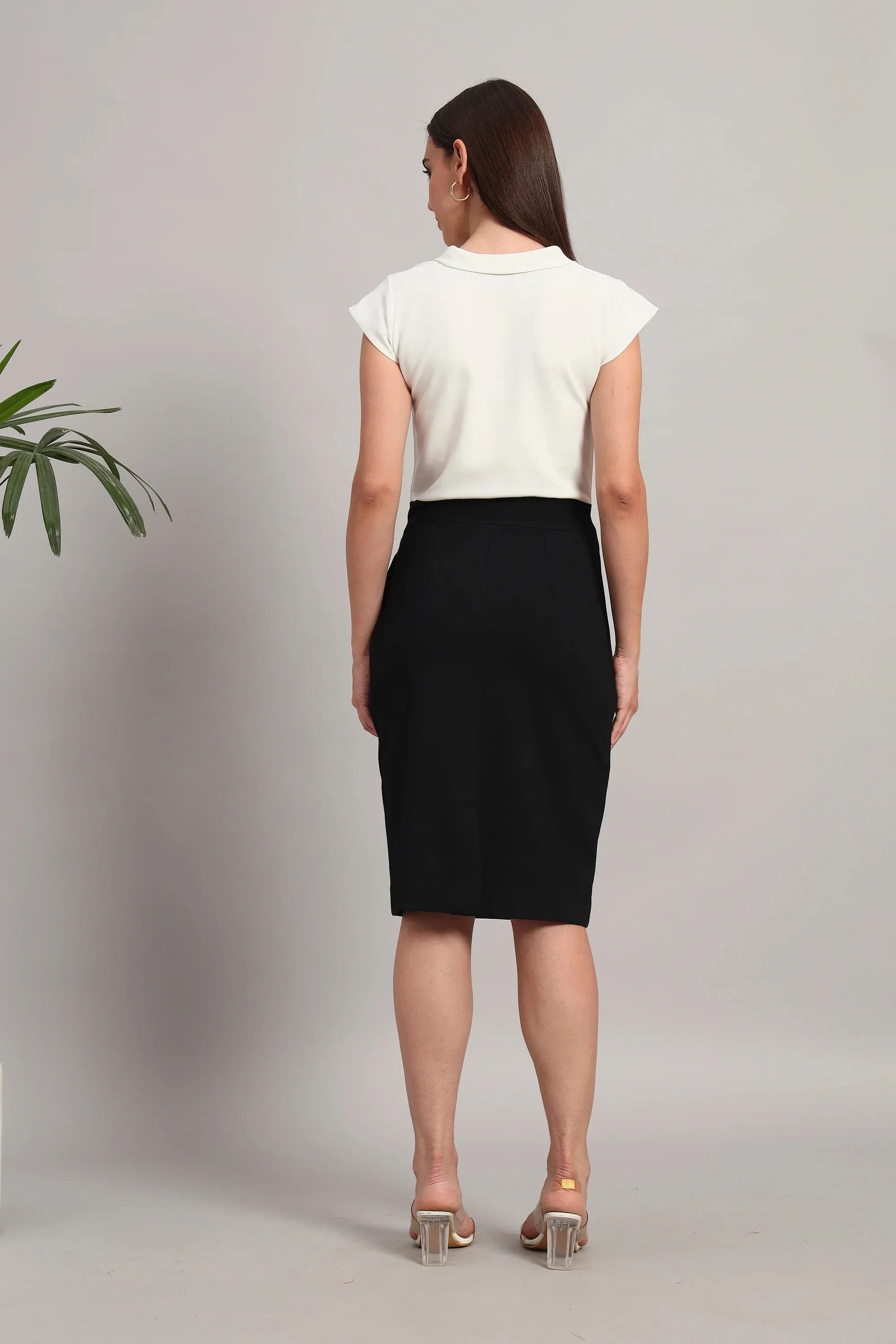 Fusion Midi Dress, Black and white