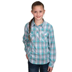 Girl's Harper Half Button Print Workshirt