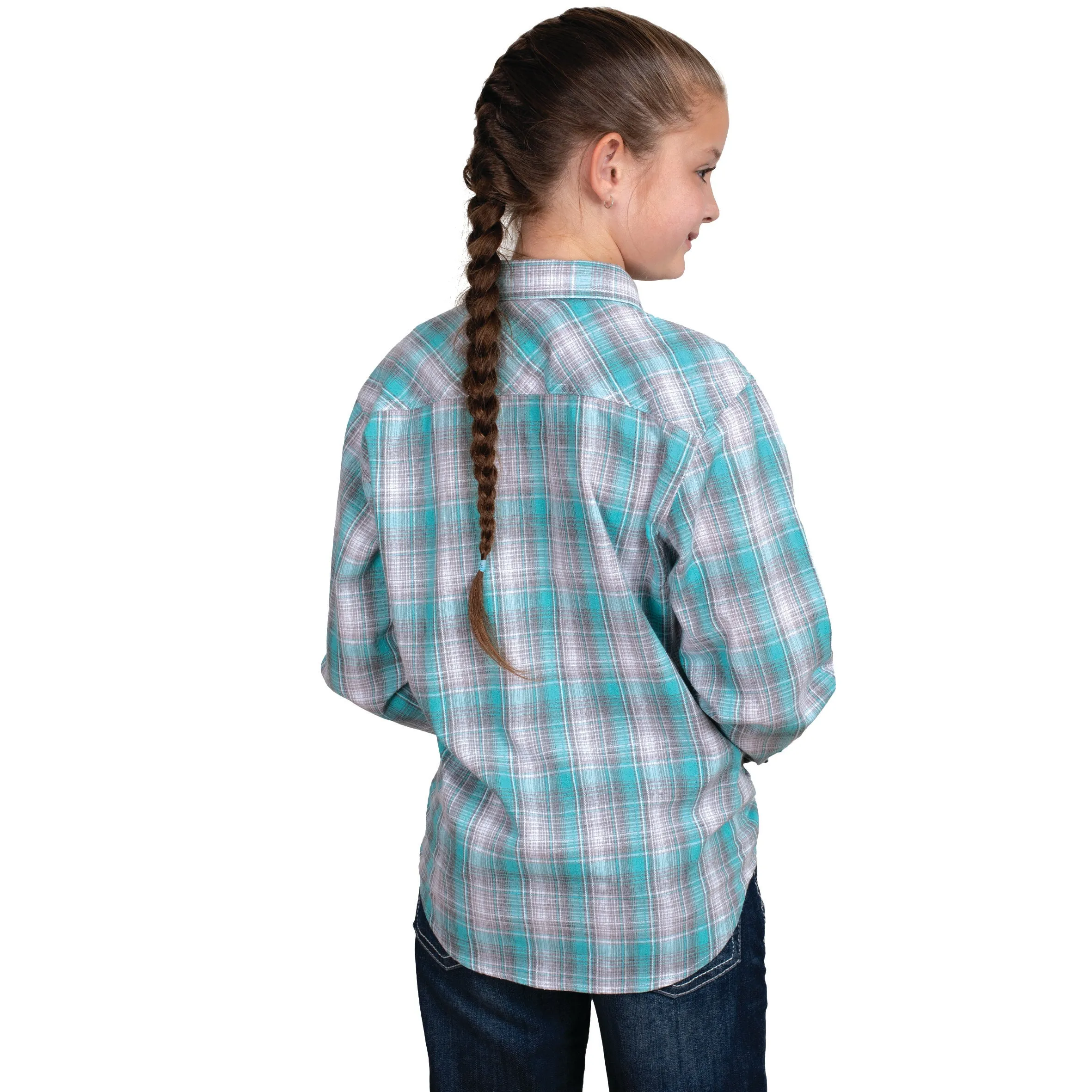 Girl's Harper Half Button Print Workshirt