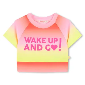 Girls Orange Tie Dye Sport Top
