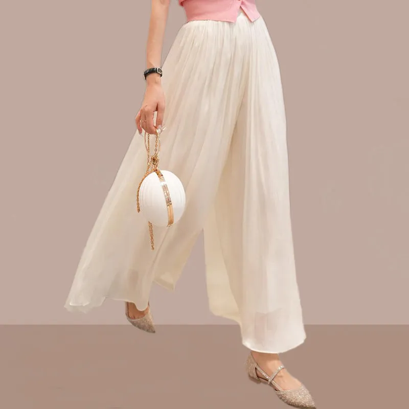 👗Glazed Ice Silk Floor-Length Wide-Leg Culottes-unitmotor™