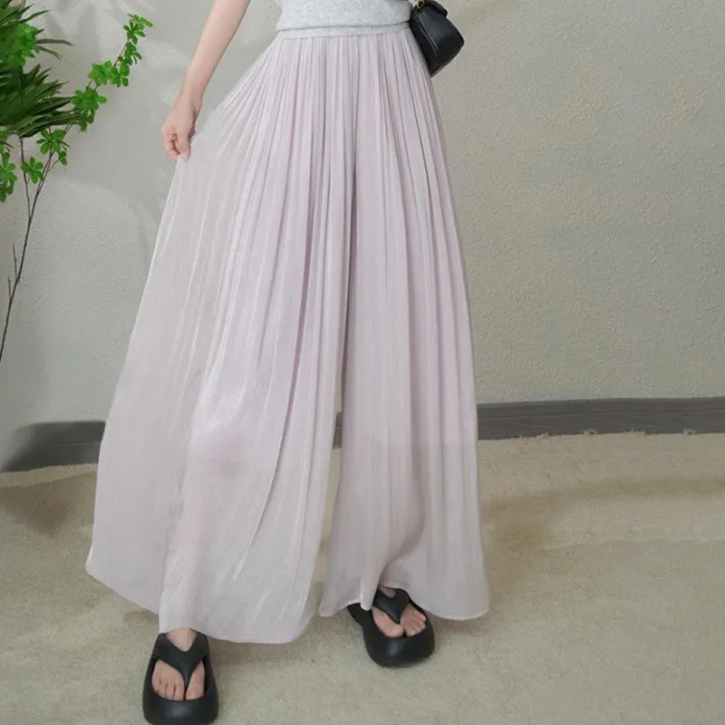 👗Glazed Ice Silk Floor-Length Wide-Leg Culottes-unitmotor™