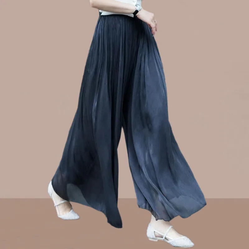 👗Glazed Ice Silk Floor-Length Wide-Leg Culottes-unitmotor™