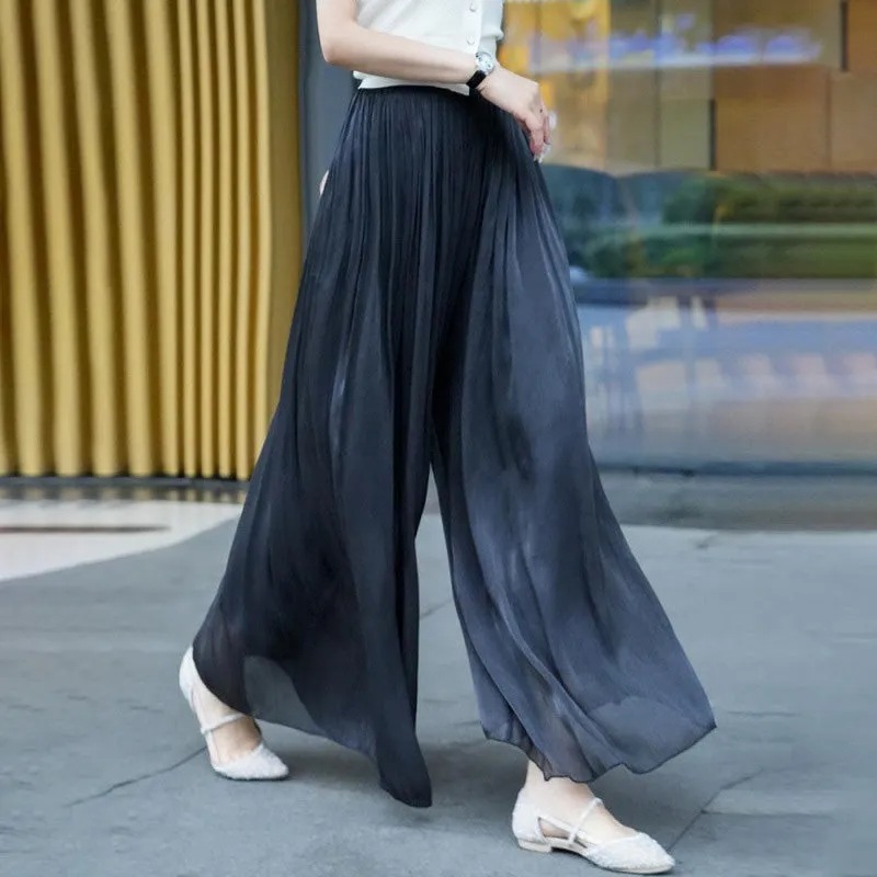 👗Glazed Ice Silk Floor-Length Wide-Leg Culottes-unitmotor™