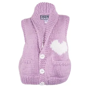 GOGO Sweaters Short Heart Vest Lilac