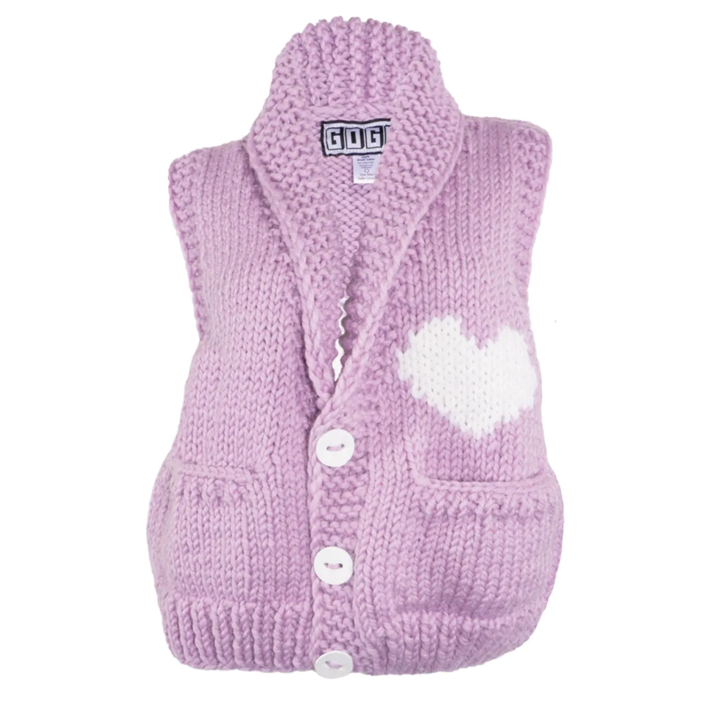 GOGO Sweaters Short Heart Vest Lilac