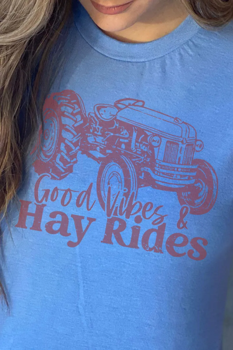 Good Vibes & Hayrides Unisex Poly-Rich Blend Tee