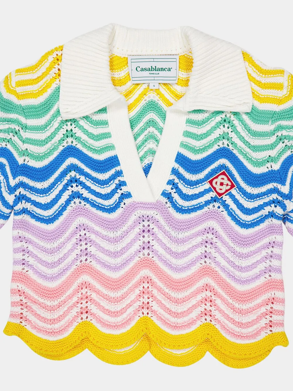 Gradient Wave Crochet Top