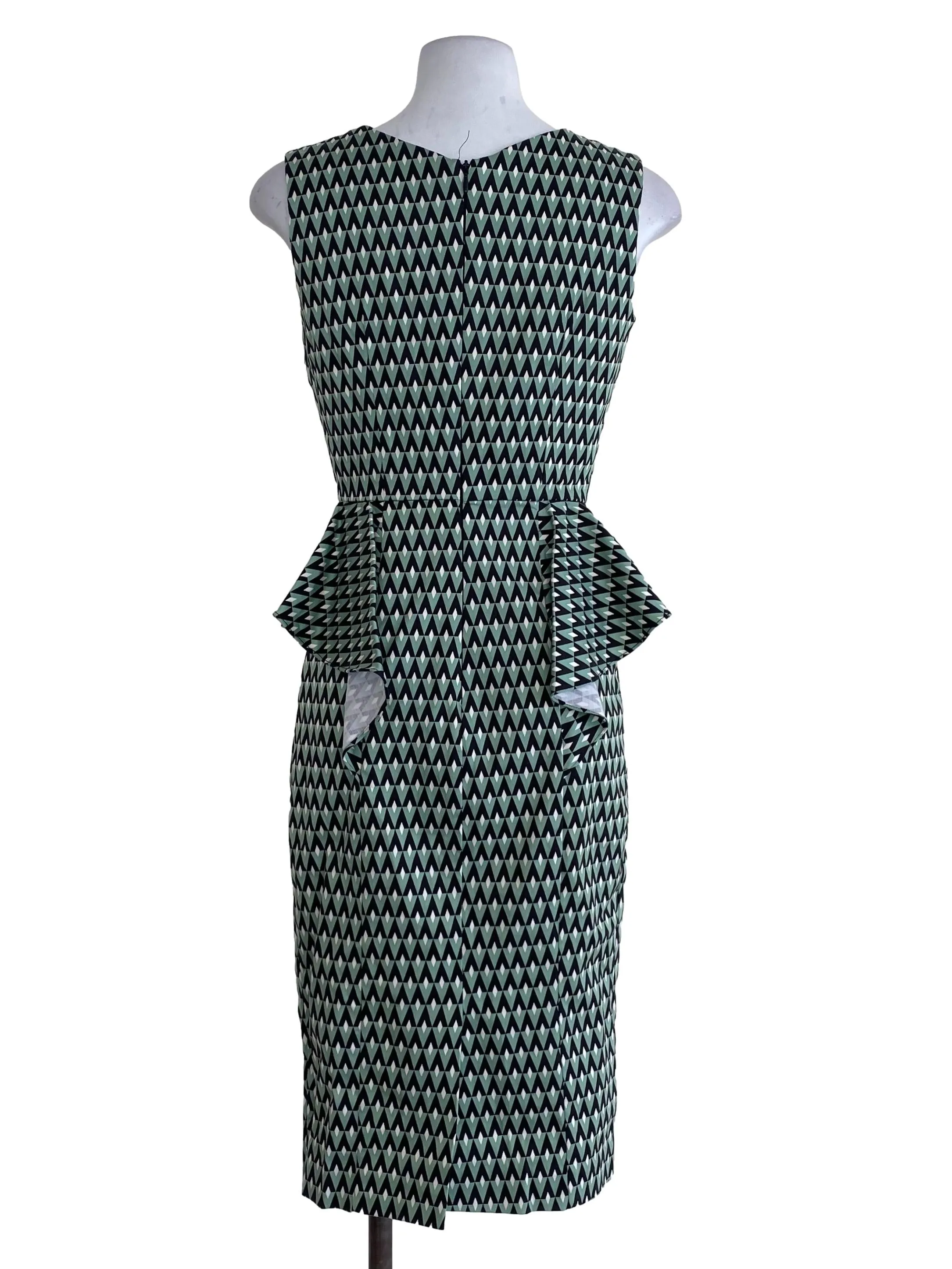 Green Diamond Printed Sheath Dress