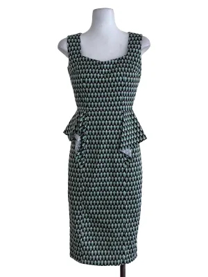 Green Diamond Printed Sheath Dress