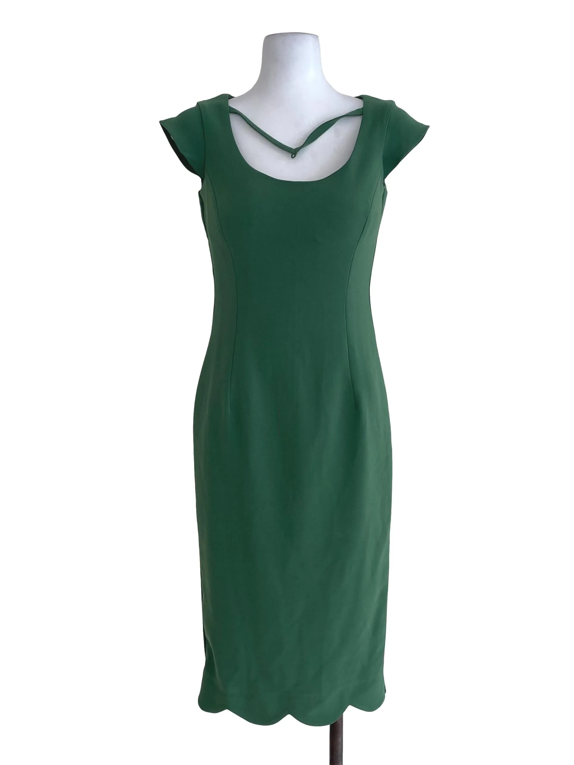 Green Plain Sheath Dress