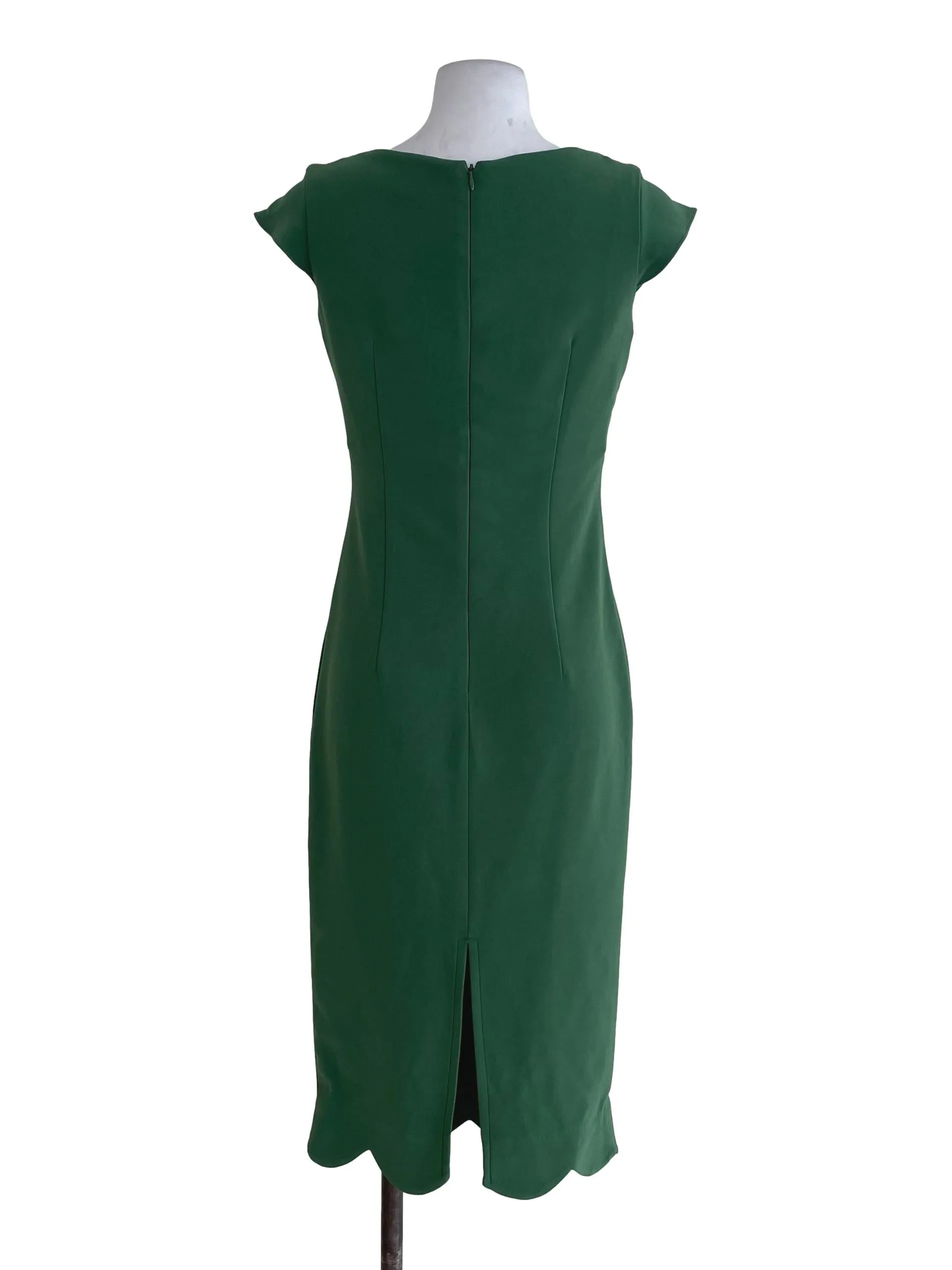 Green Plain Sheath Dress