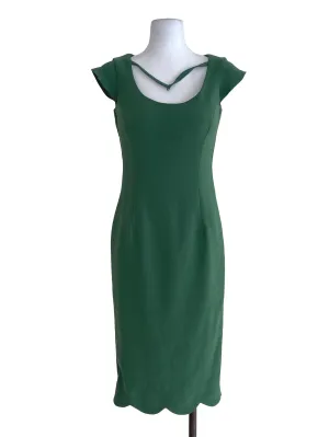 Green Plain Sheath Dress