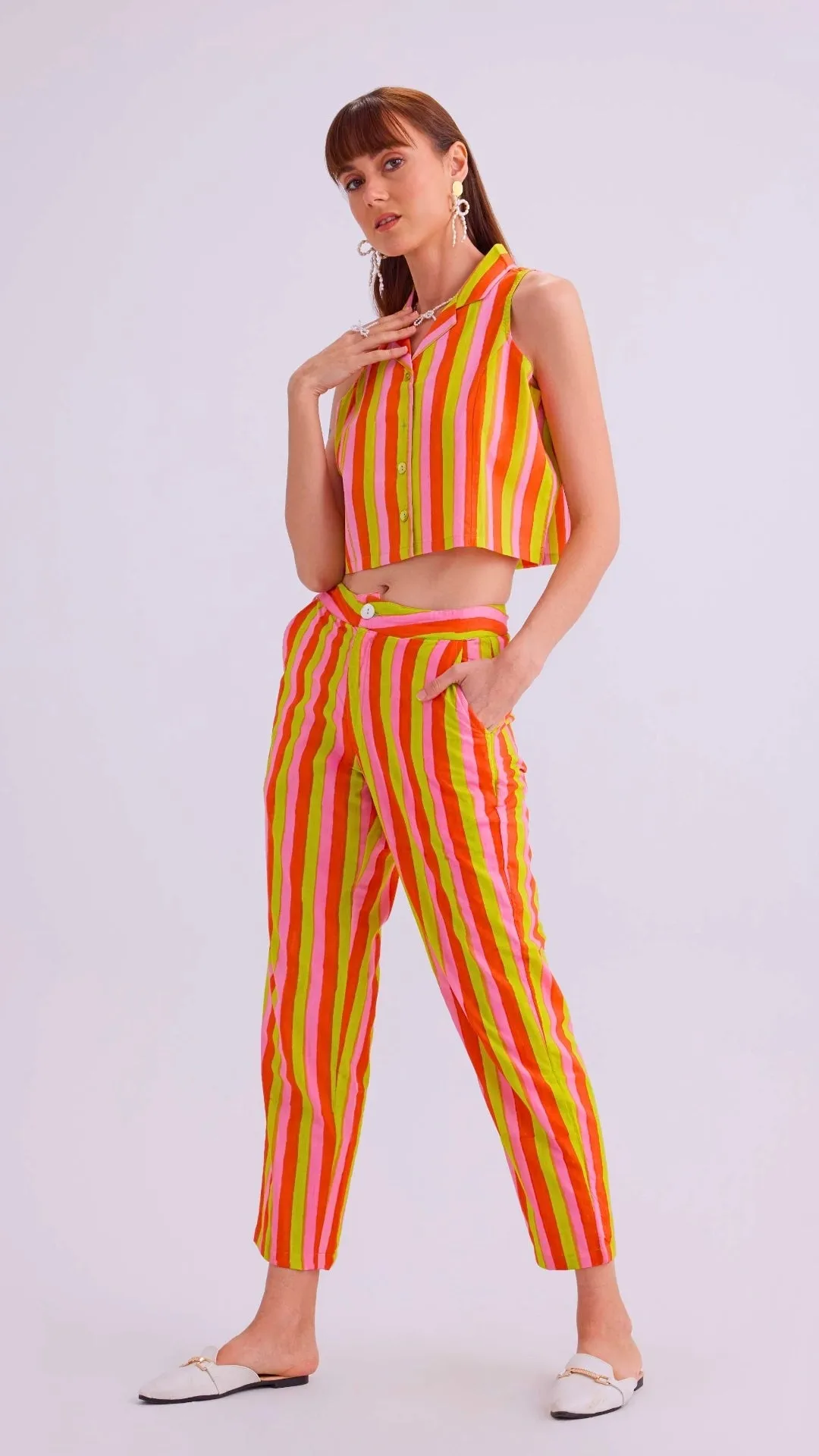 Greta Crop Top & Reese Pants, Sunset Sorbet