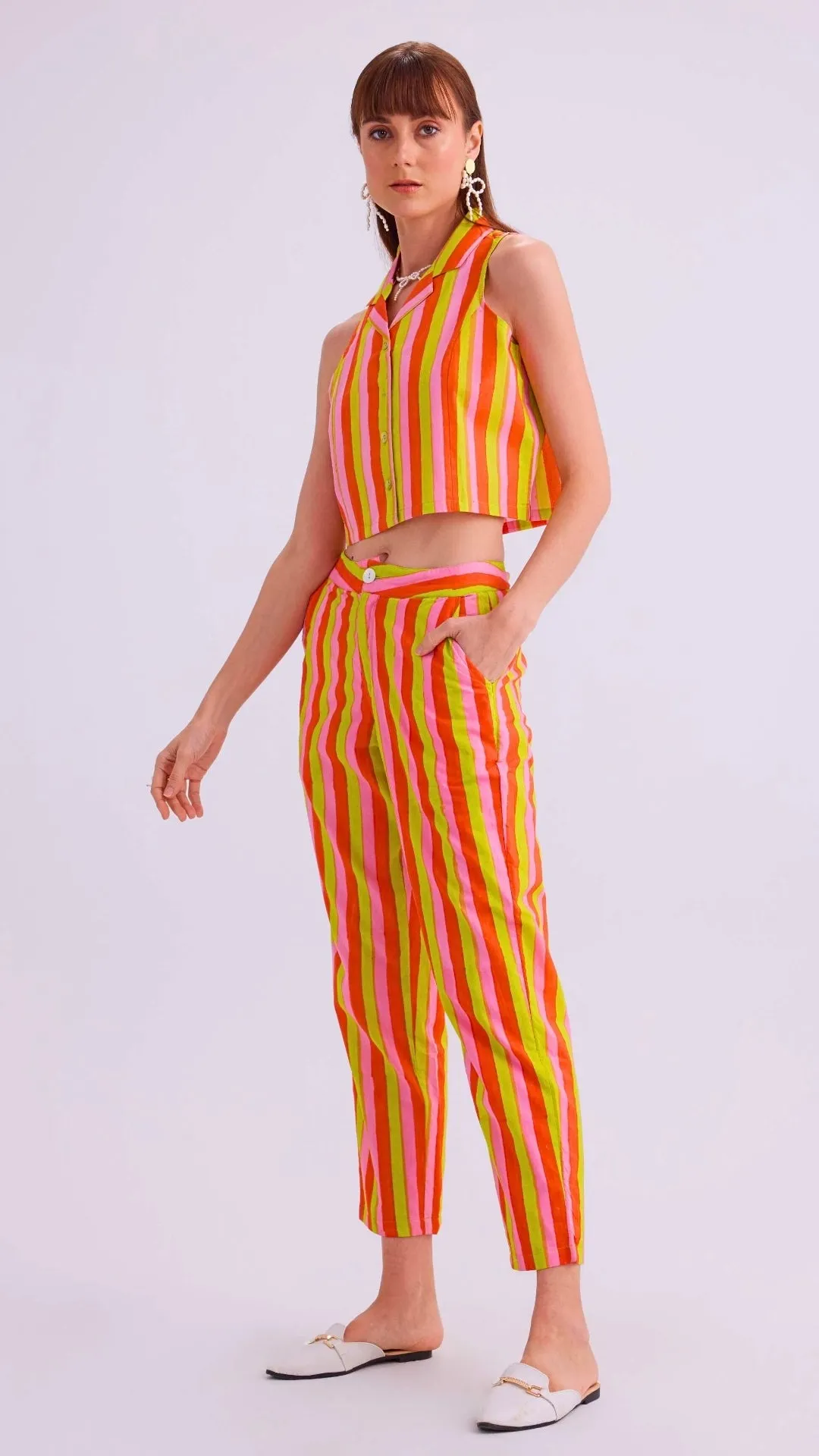 Greta Crop Top & Reese Pants, Sunset Sorbet
