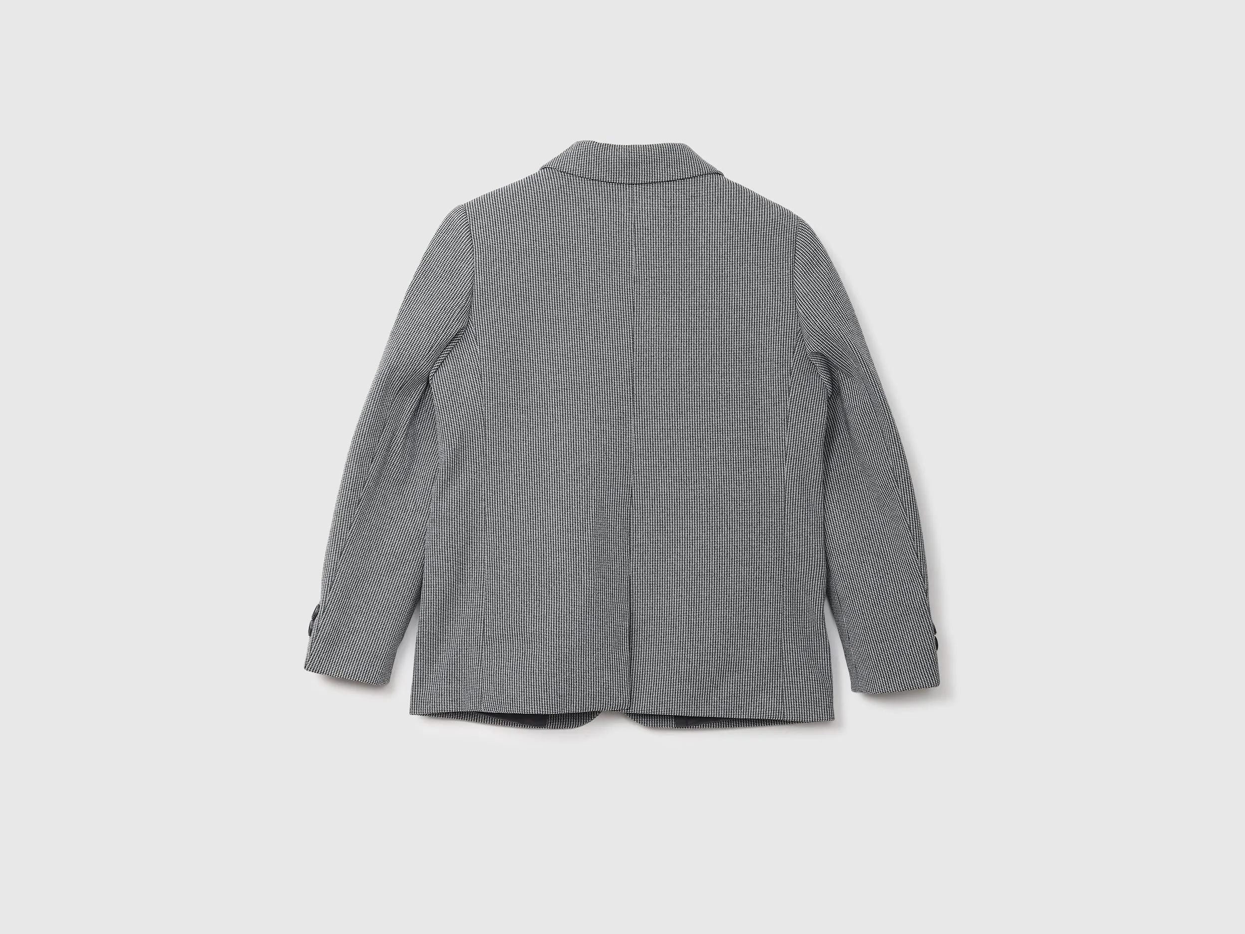 Grey Houndstooth Pattern Blazer