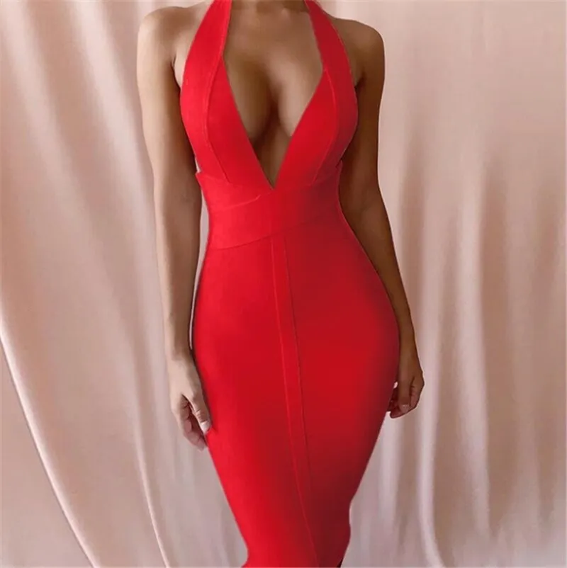 Halter Backless Mini Bodycon Dresses