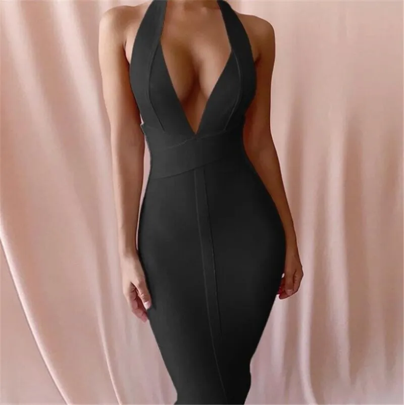 Halter Backless Mini Bodycon Dresses