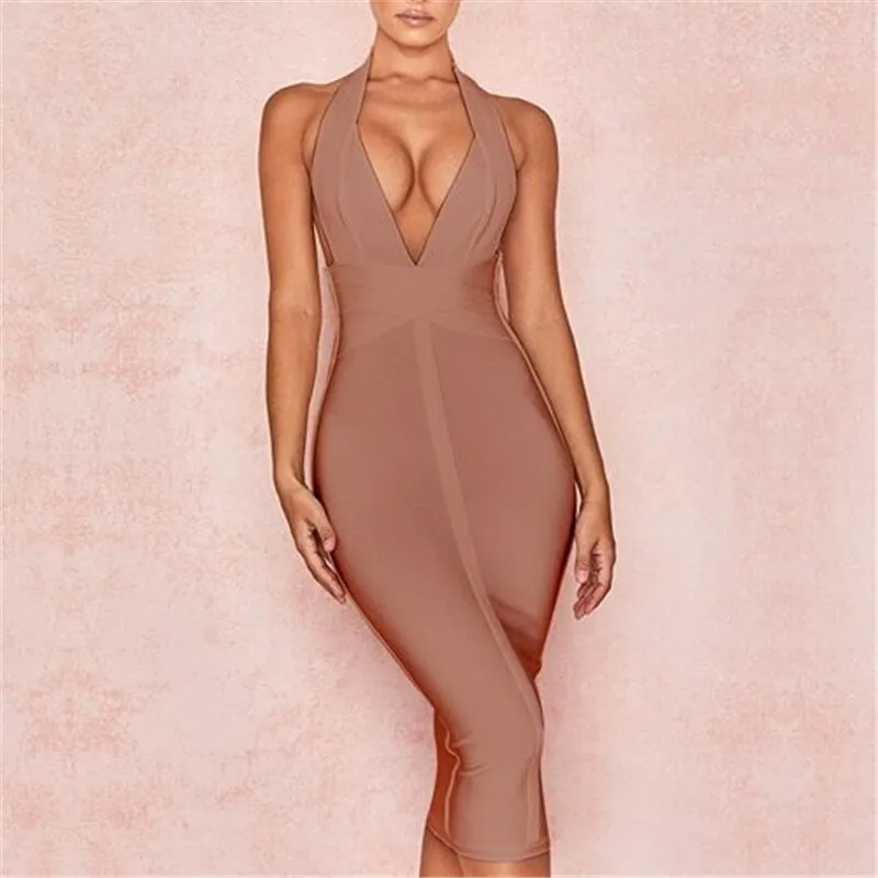 Halter Backless Mini Bodycon Dresses