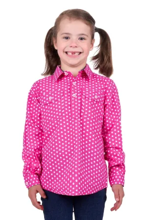 Hard Slog Shirt Girls Kelly Half Button