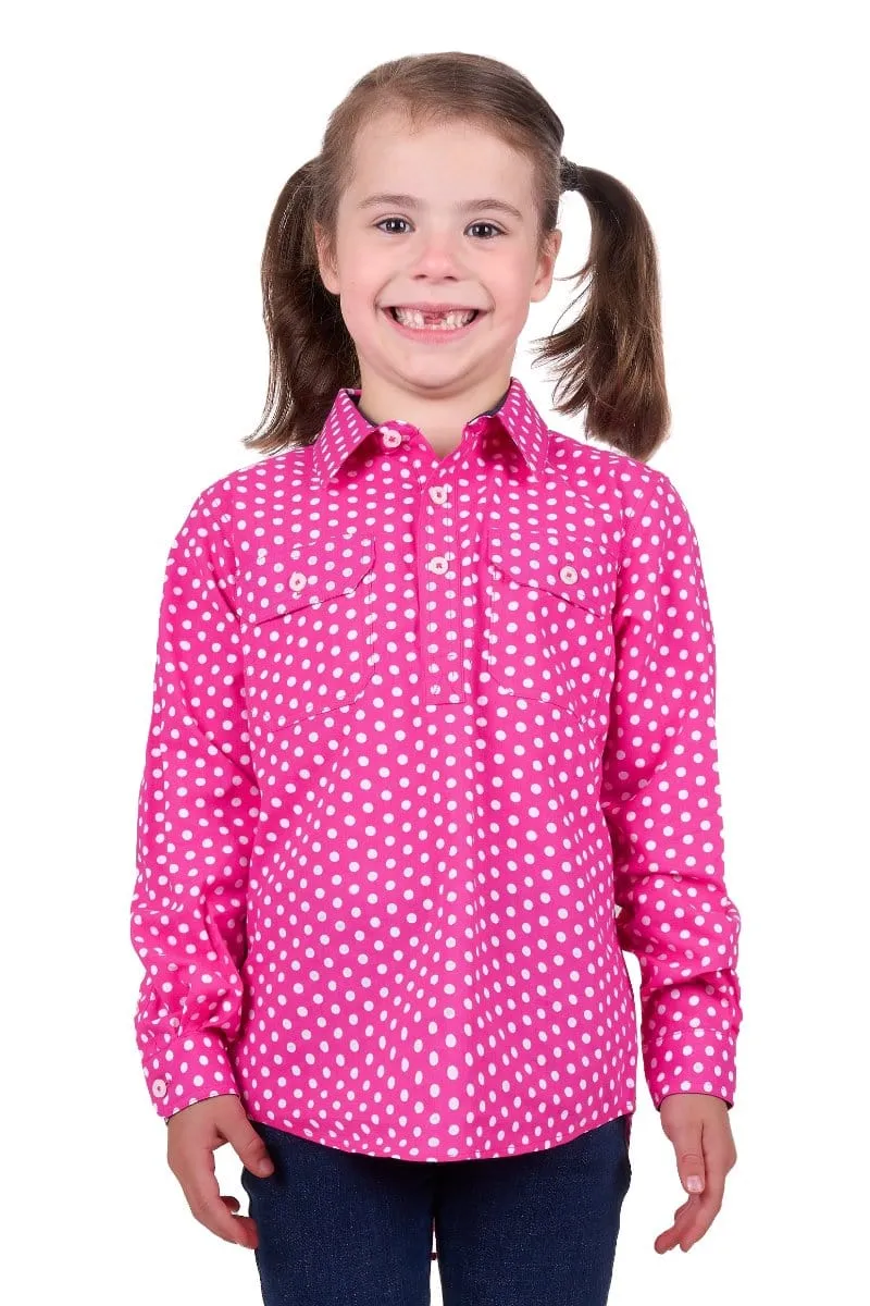 Hard Slog Shirt Girls Kelly Half Button