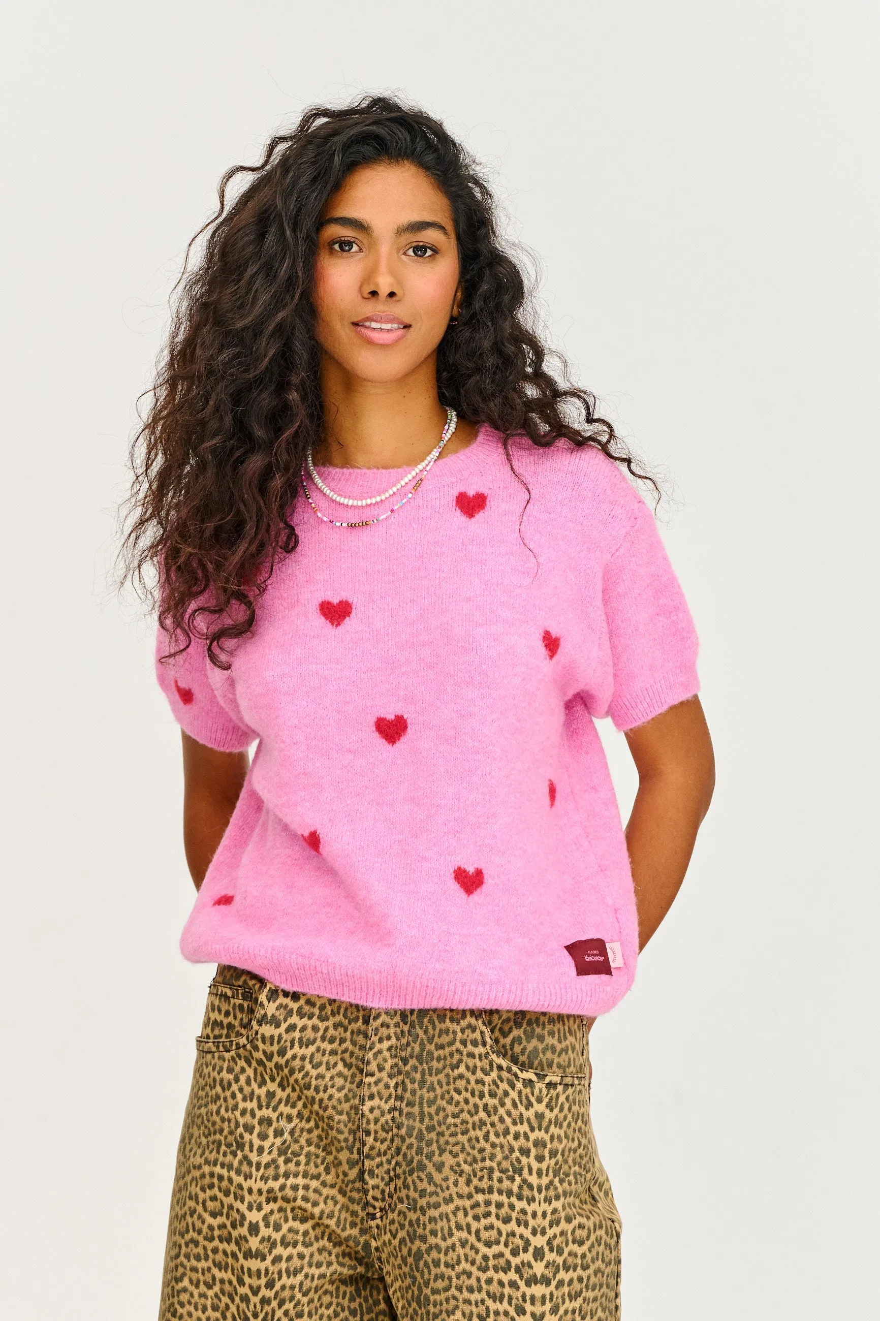 Heartbeat short-sleeved sweater