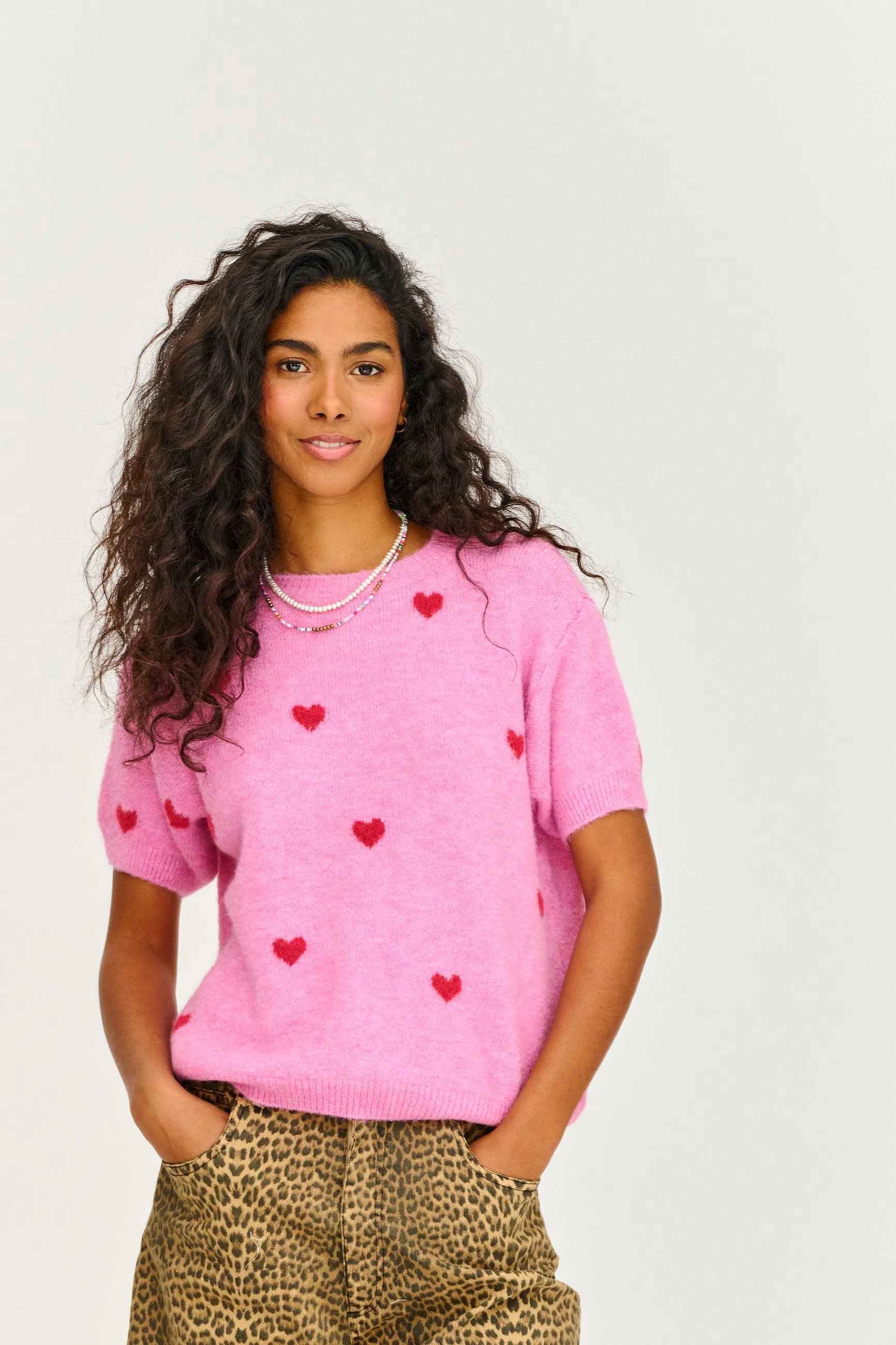 Heartbeat short-sleeved sweater