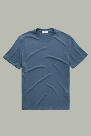 Heavyweight Short Sleeve Bamboo Sorona Jersey Crewneck Navy