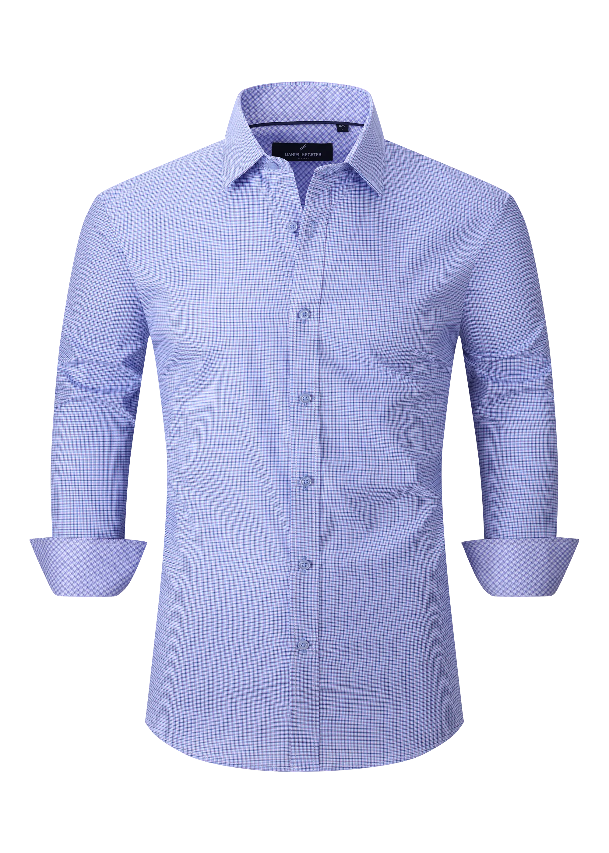 Hechter Paris Micro Check Slim Fit Dress Shirt