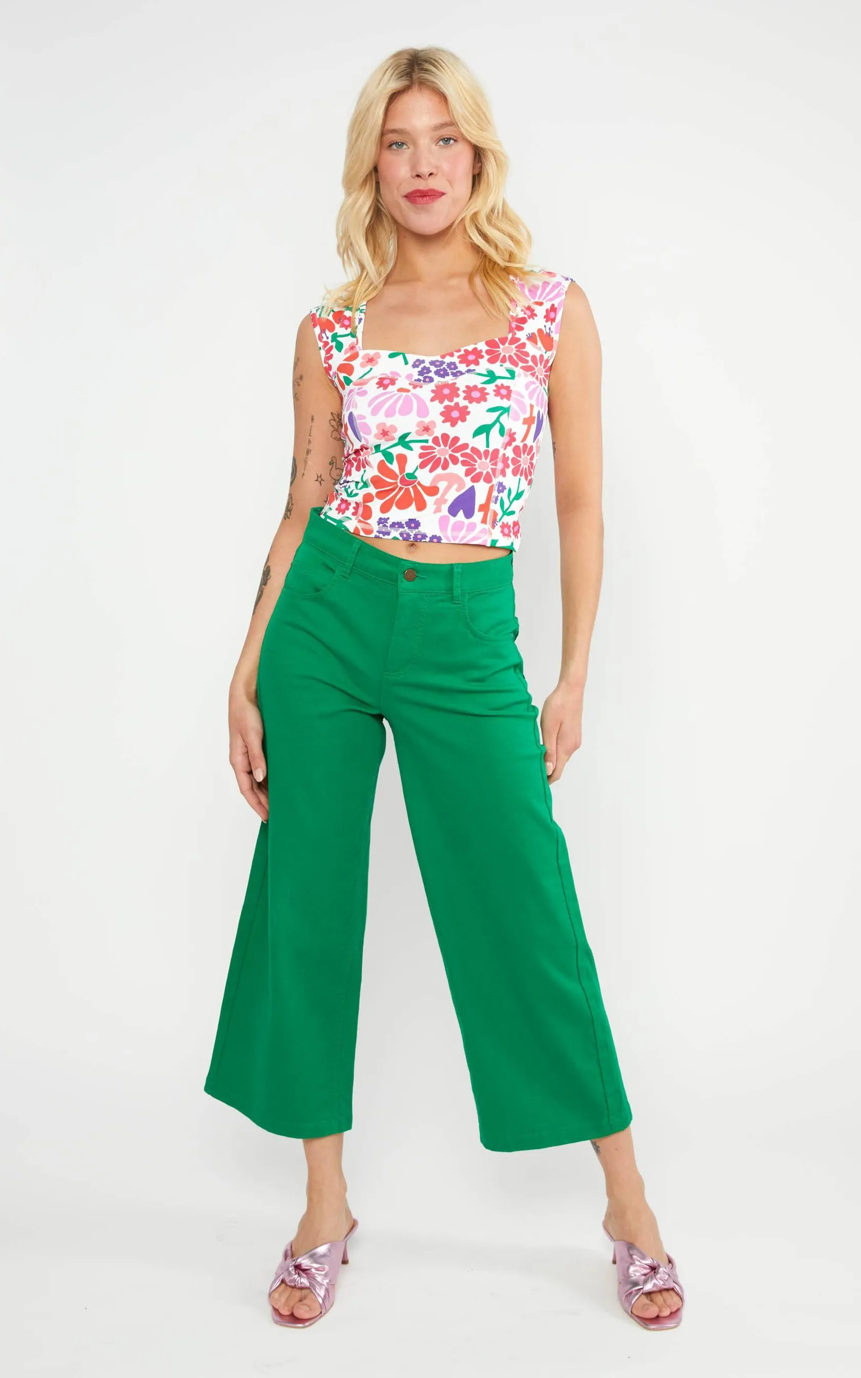 High Waist Culotte Everything In My Green Serenade
