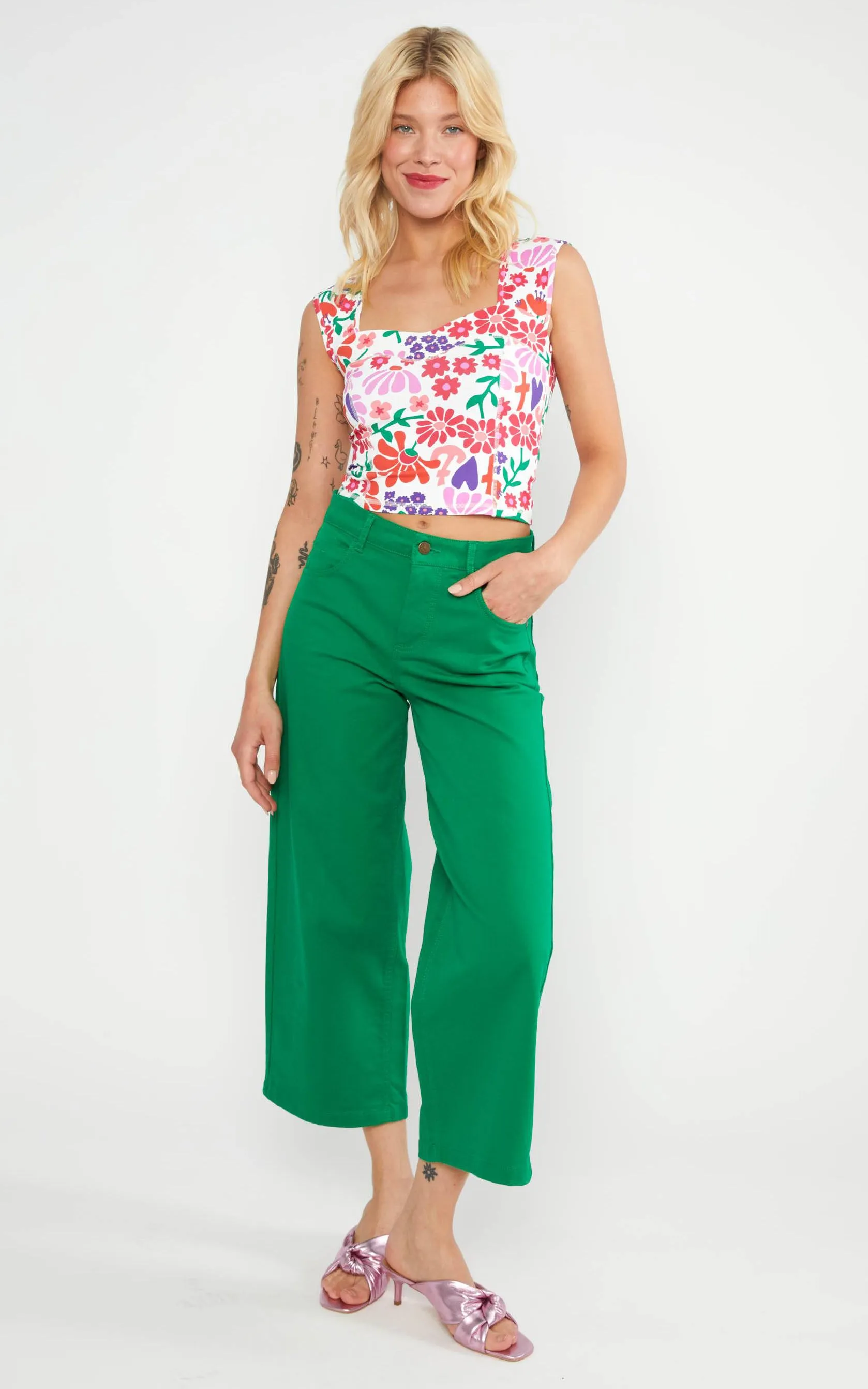 High Waist Culotte Everything In My Green Serenade