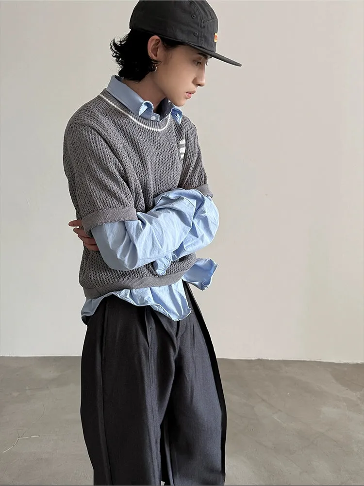Hollow Short-sleeved Sweater