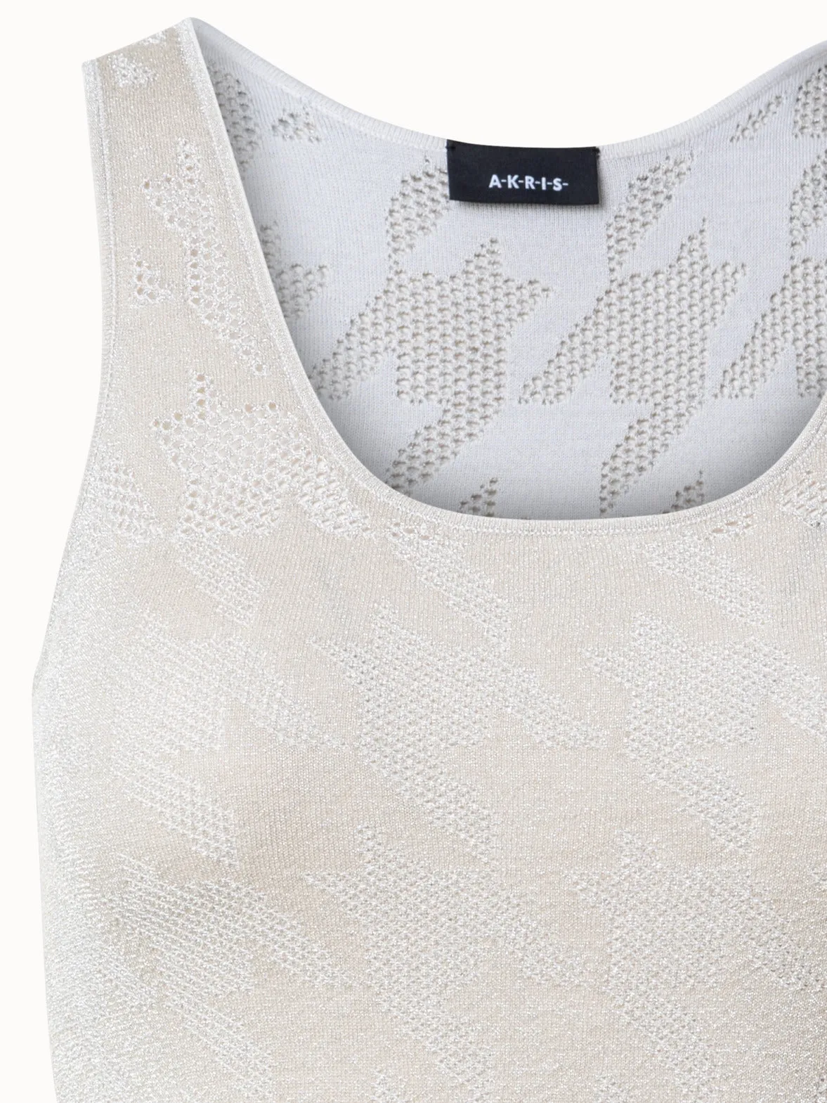 Houndstooth Jacquard Knit Tank Top