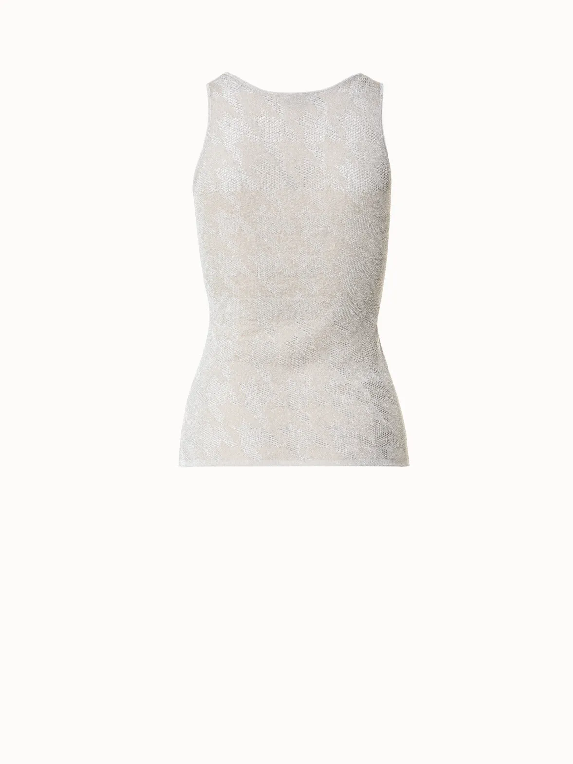 Houndstooth Jacquard Knit Tank Top