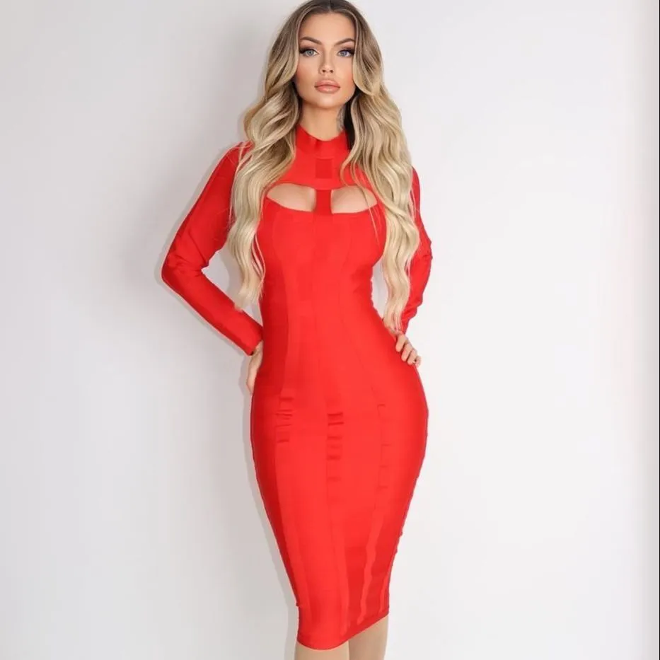 HQBORY Winter Knitted Long Sleeves Dress