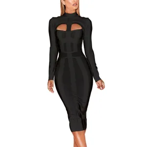 HQBORY Winter Knitted Long Sleeves Dress