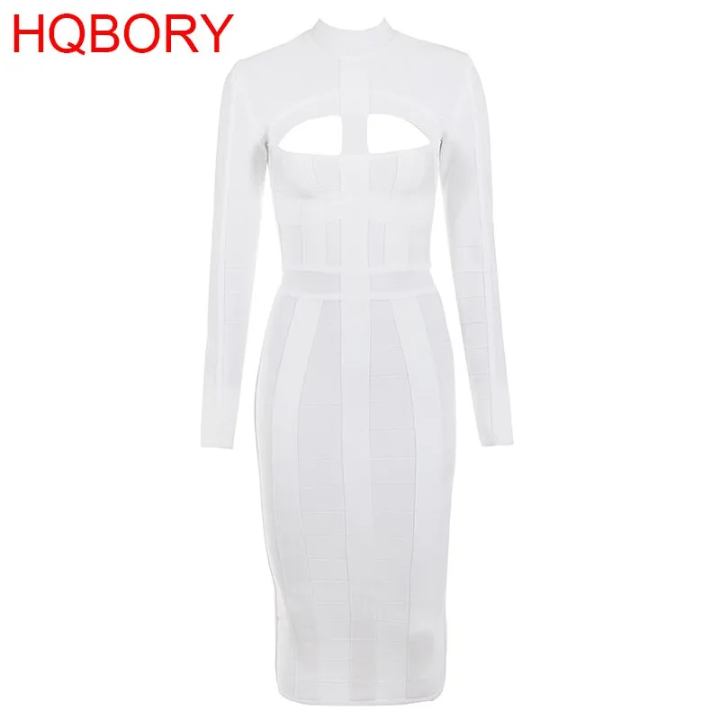 HQBORY Winter Knitted Long Sleeves Dress