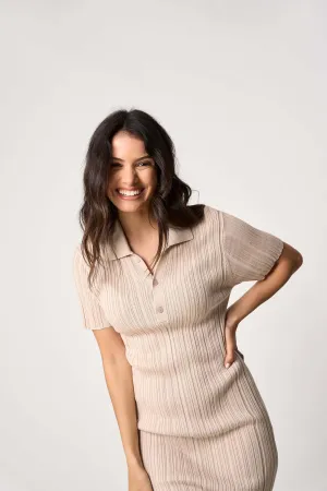 Icon Polo Dress - Natural