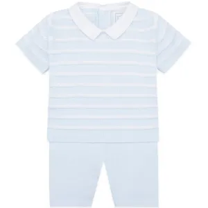 Jerry Blue Boys Stripe Knit Top and Shorts Set