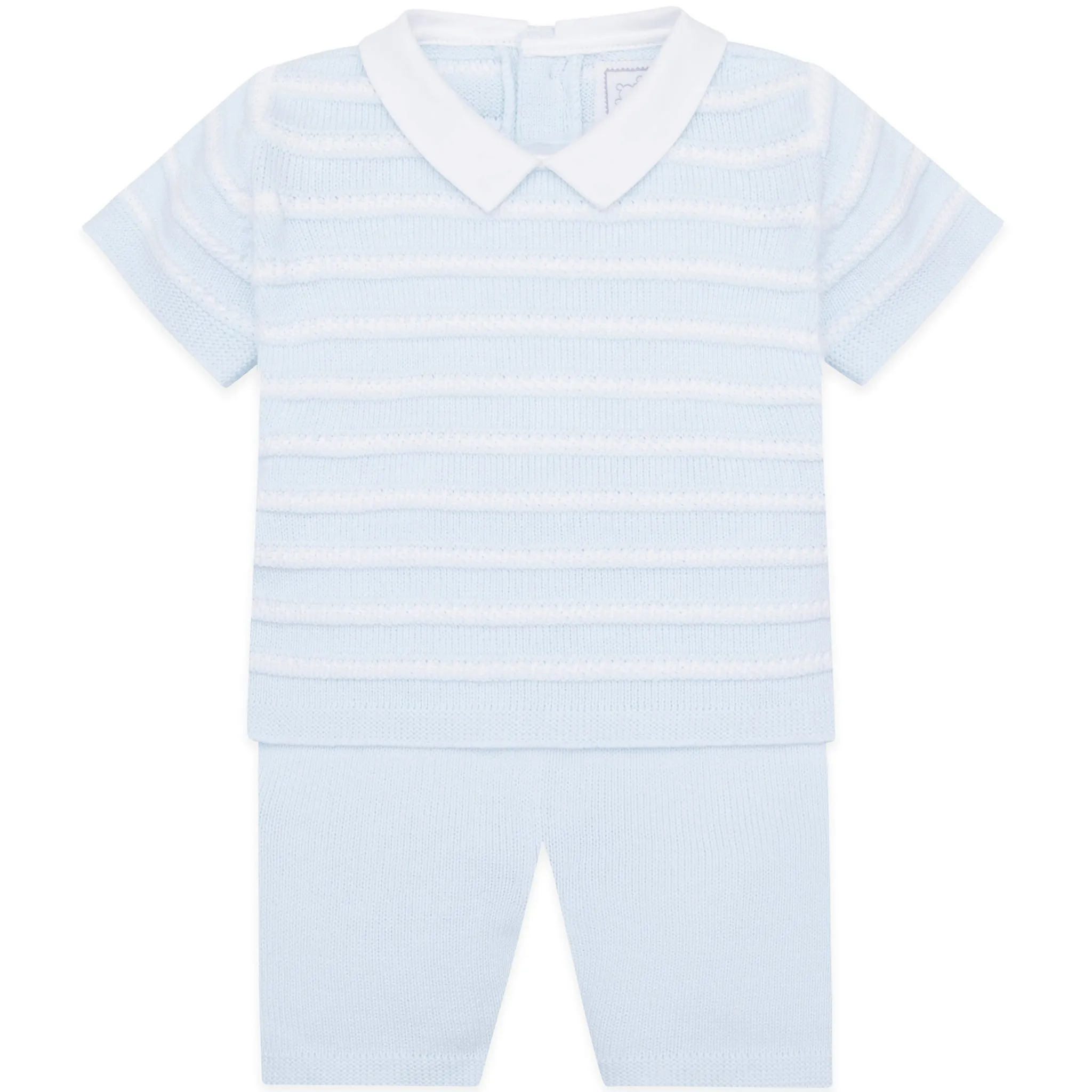 Jerry Blue Boys Stripe Knit Top and Shorts Set