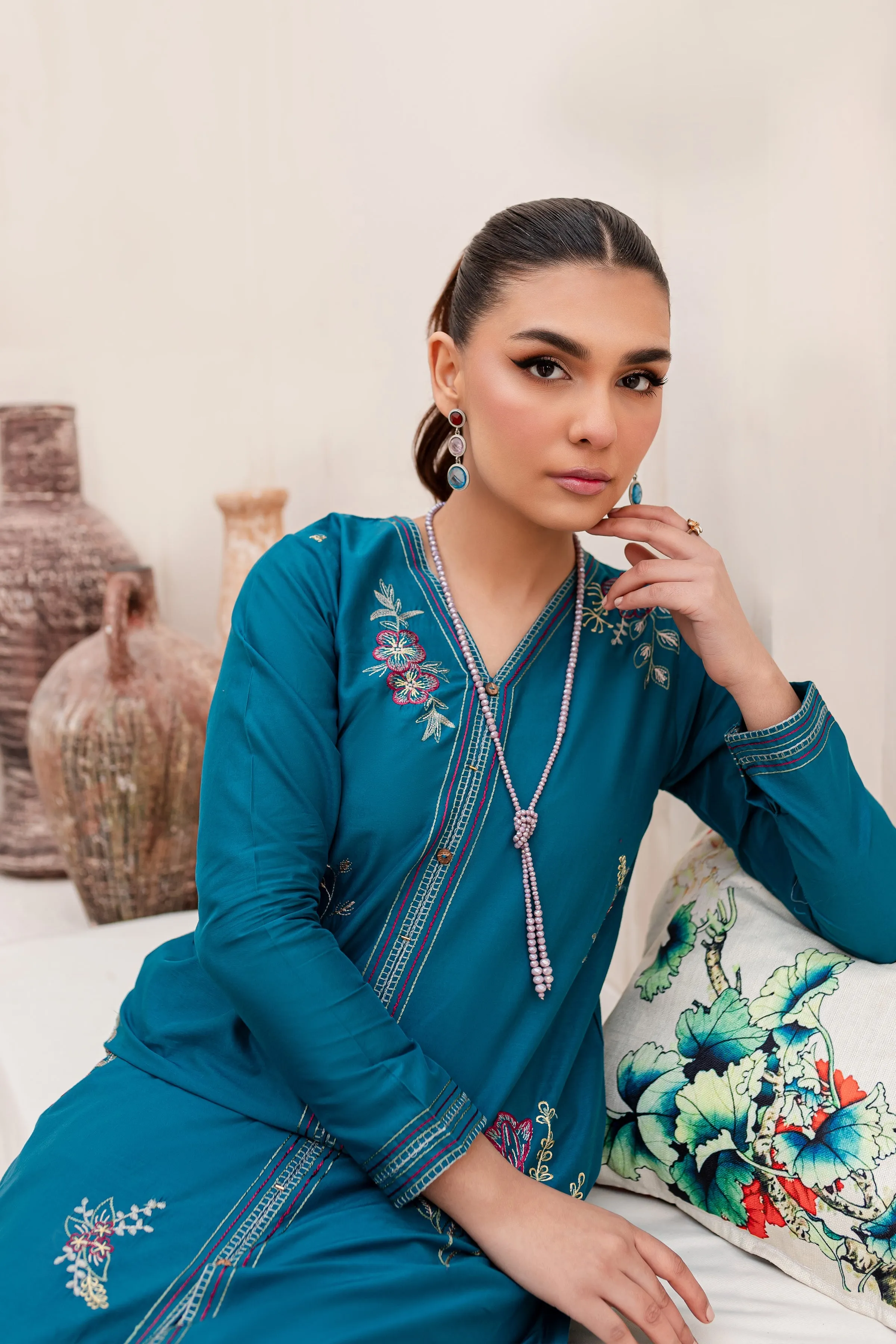 Jordy 2Pc - Embroidered Lawn Dress