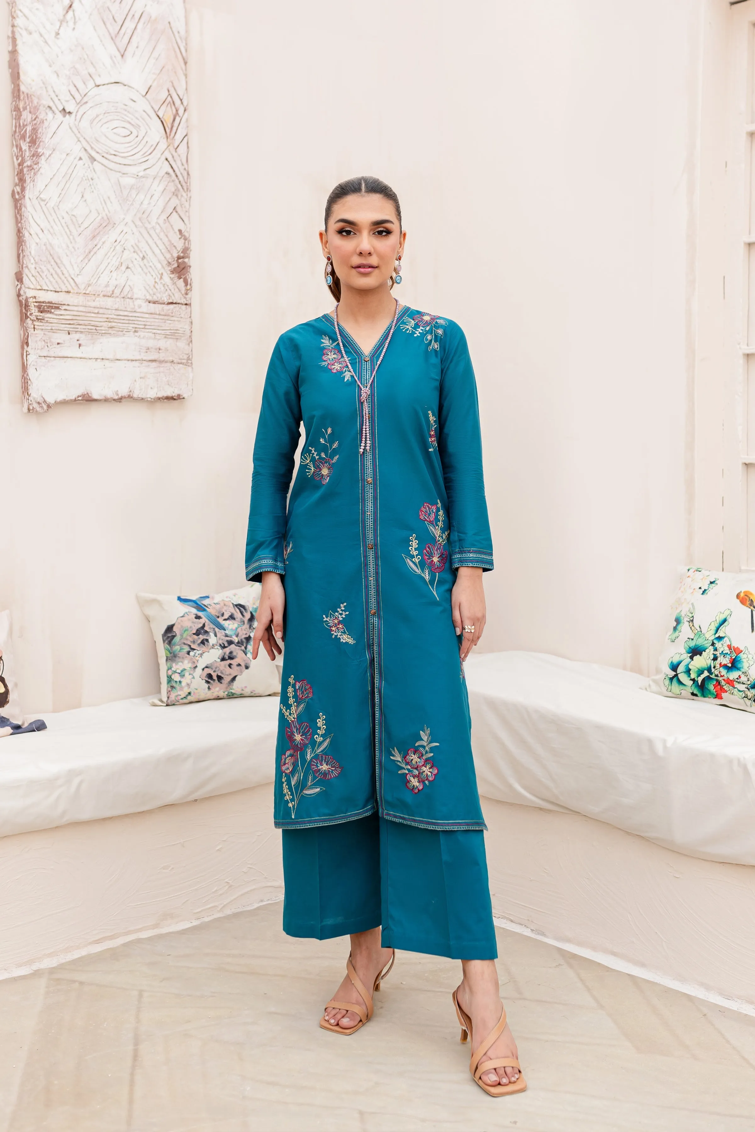 Jordy 2Pc - Embroidered Lawn Dress