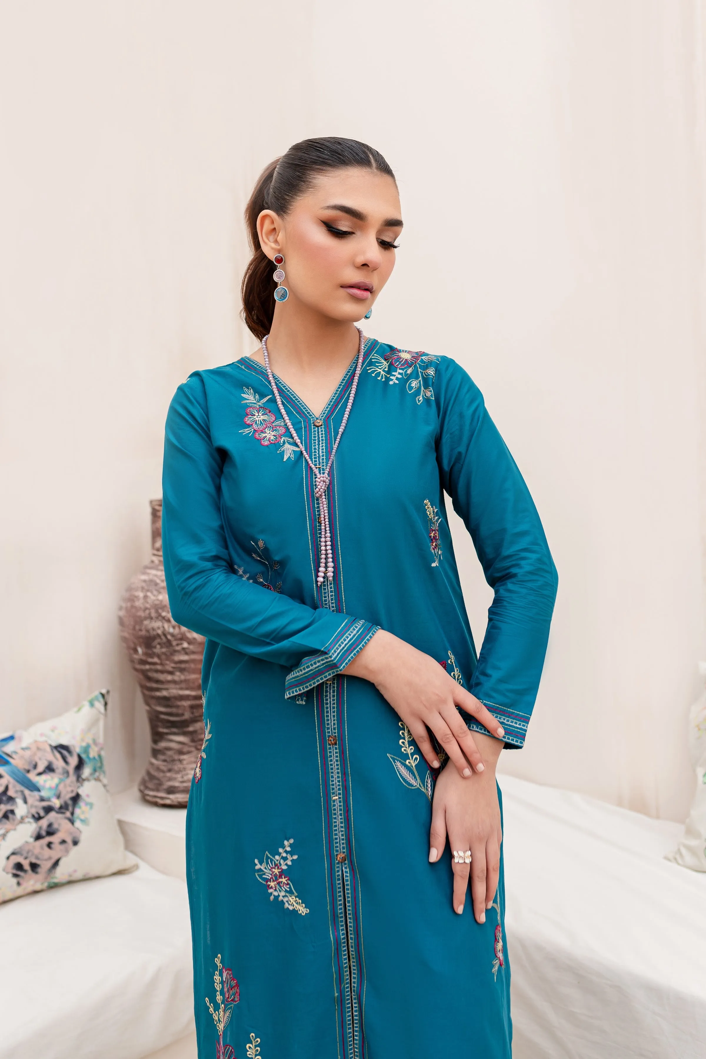Jordy 2Pc - Embroidered Lawn Dress