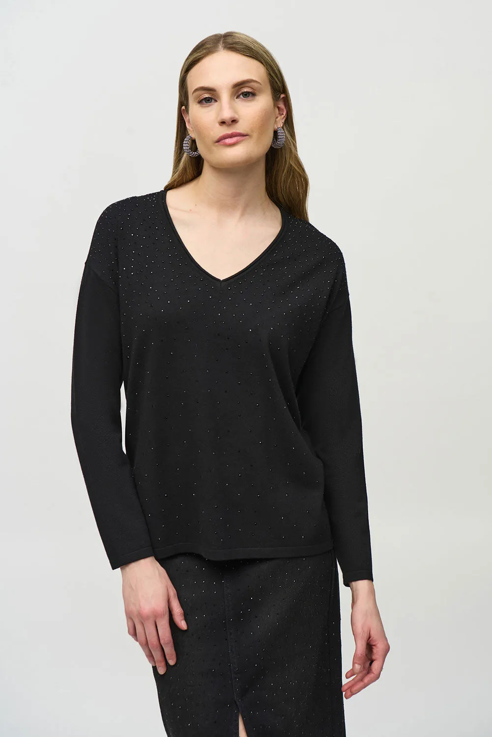 Joseph Ribkoff Sweater Knit V-Neck Pullover Jr244923