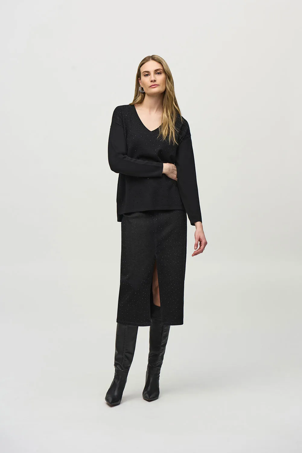 Joseph Ribkoff Sweater Knit V-Neck Pullover Jr244923