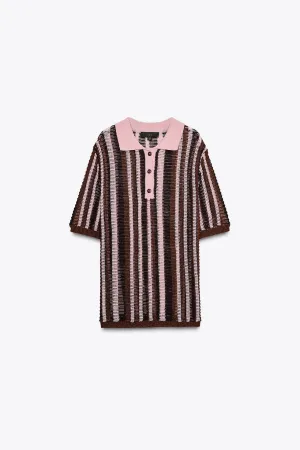 Knit polo sweater