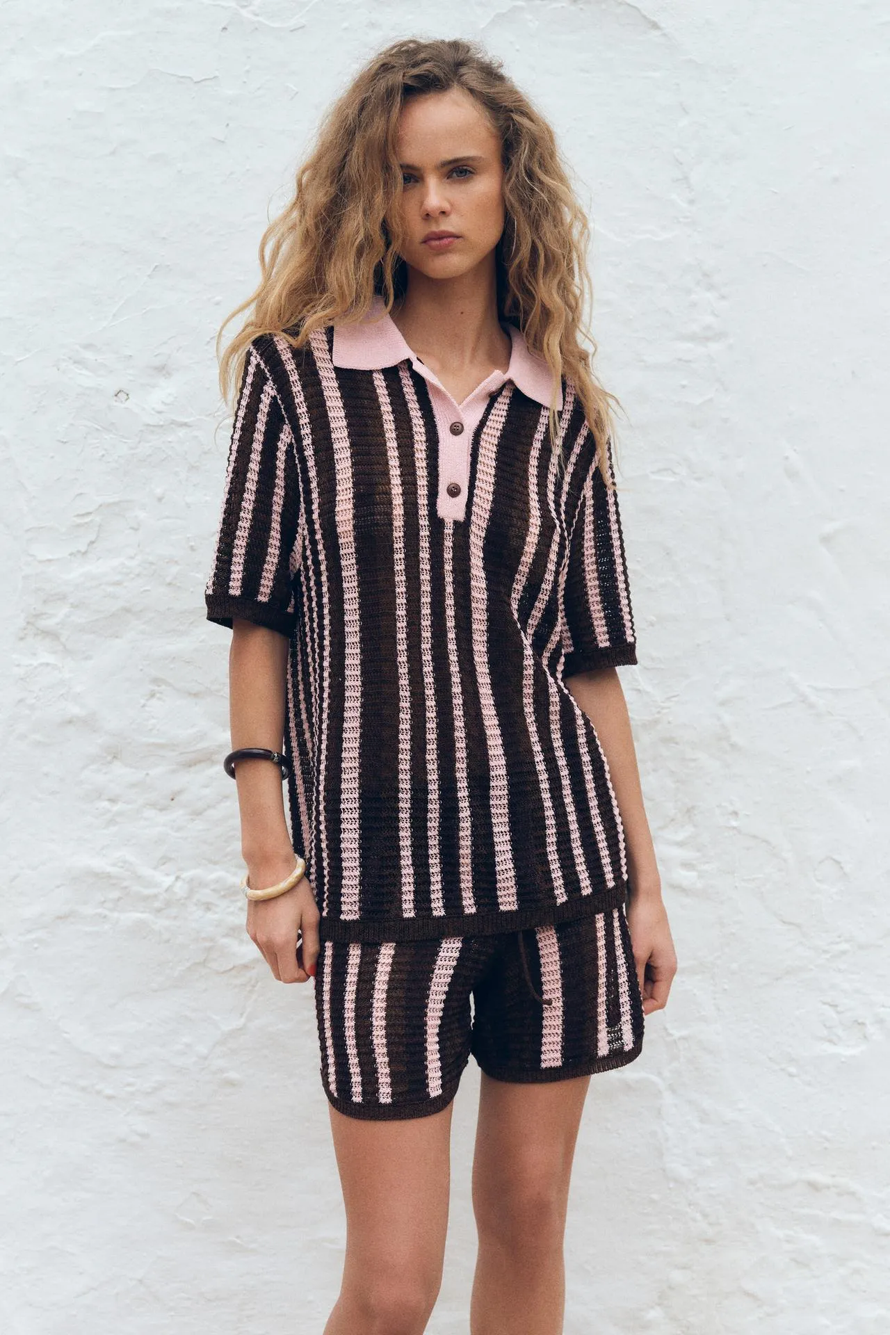 Knit polo sweater