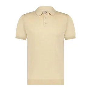 Knitted linen/cotton blend polo