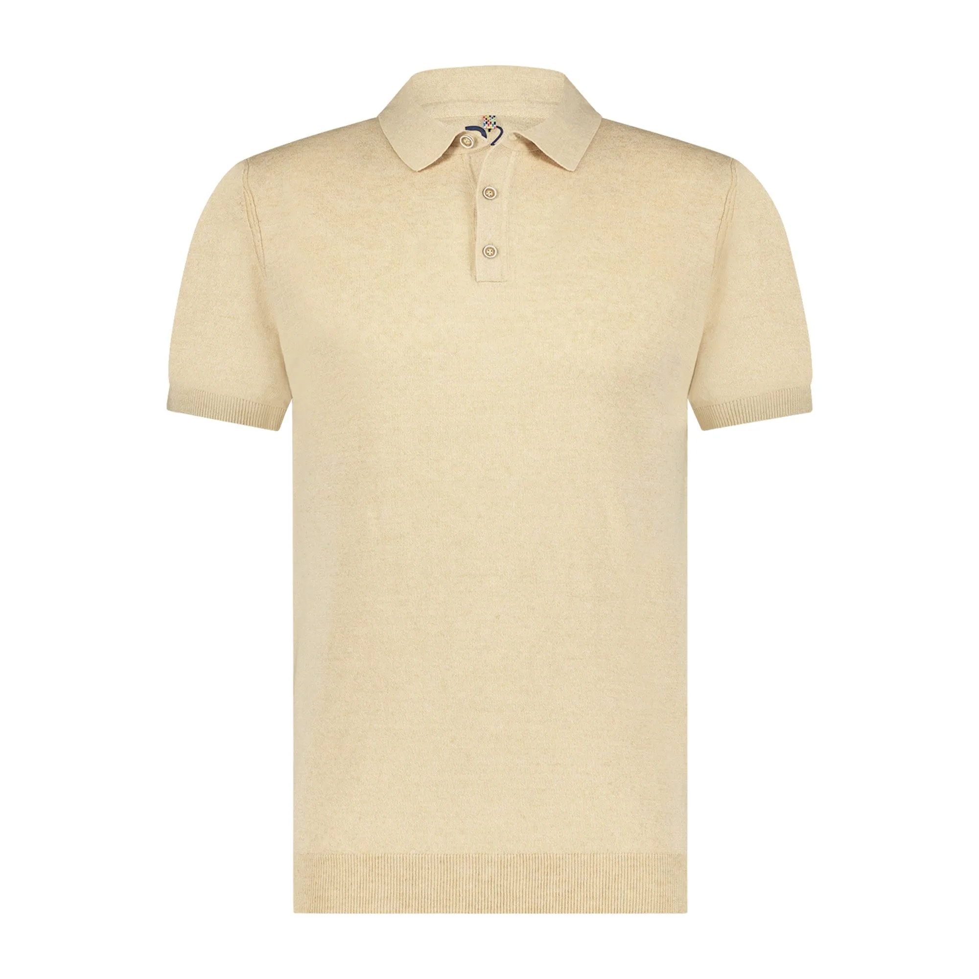 Knitted linen/cotton blend polo
